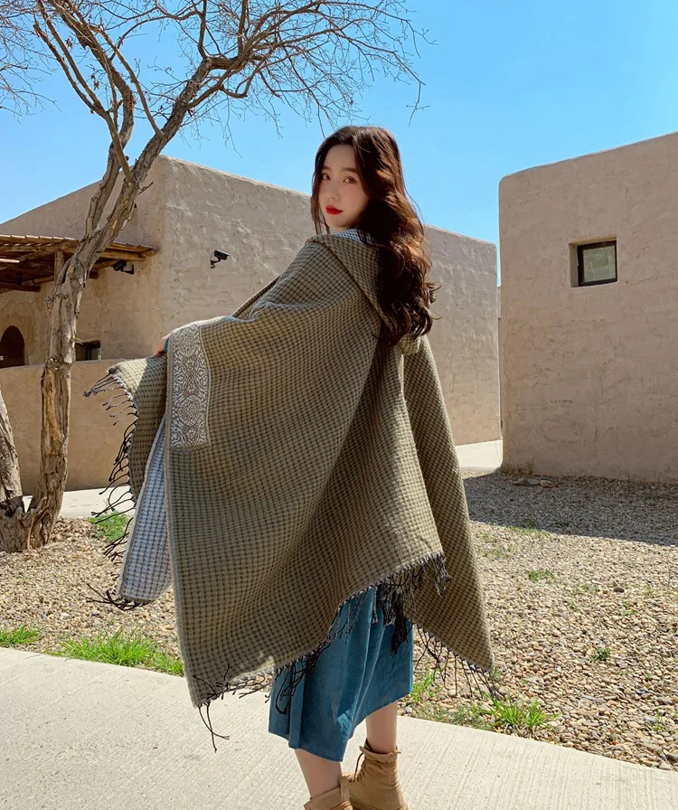 يمكن ارتداؤها البطانيات قيلولة غطاء أريكة المنسوجات المنزلية قيلولة شال مقنعين عباءة خارجية بطانية دافئة غرفة مكتب مكيفة الهواء #6