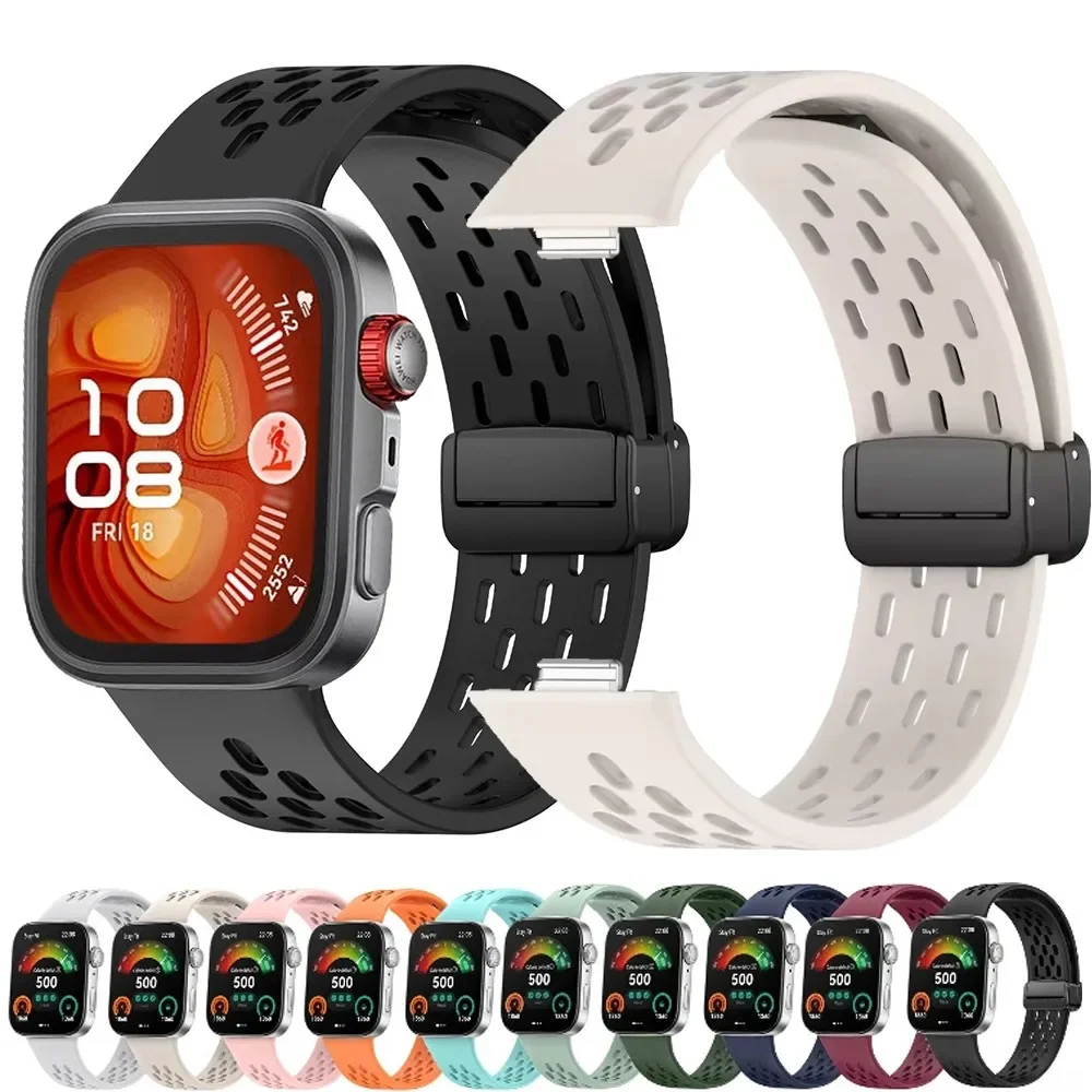 Silikonarmband für Huawei Watch Fit 3 4, Sport, magnetische Schnalle, atmungsaktives Band für Huawei Watch Fit 4/4 Pro, Zubehör-Armband