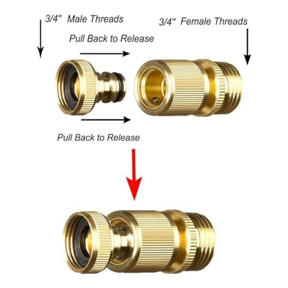 เครื่องฉีดน้ําแรงดันสูง Heavy-Duty ท่อทองเหลือง Quick Connector สวนท่อ Quick Connectors สวนรดน้ําปืน-อะแดปเตอร์