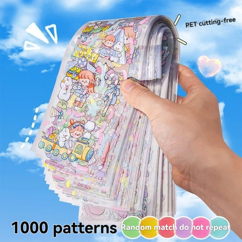 

Cartoon Kawaii Stickers Strip Non-repeating Sticker Cute Girl Sticker Children Waterproof Handbook Decorative DIY Stationery