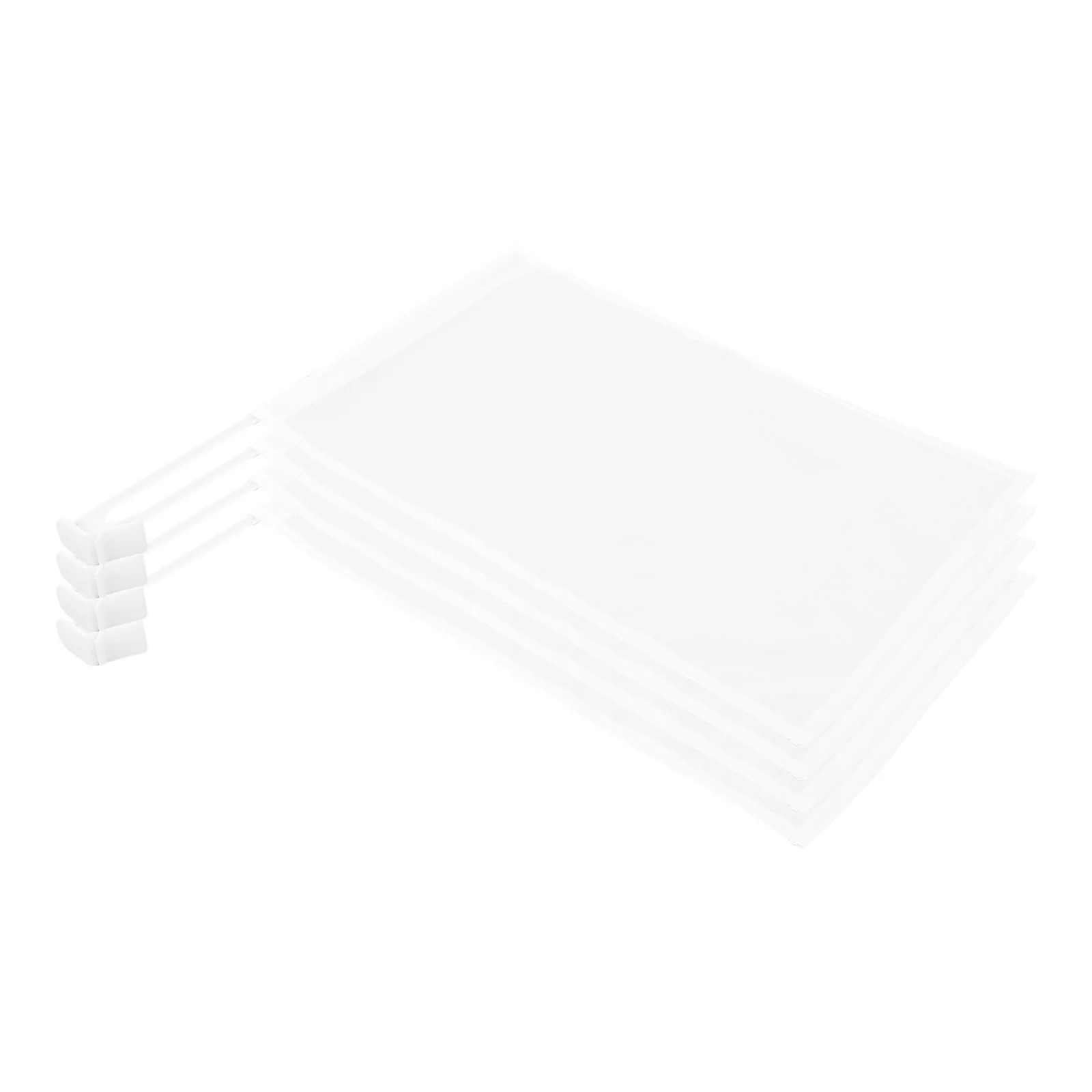 

4Pcs White Car Window Flags Blank DIY Banner with Pole for Vehicle Decoration Handheld Small Flags for Car Parade