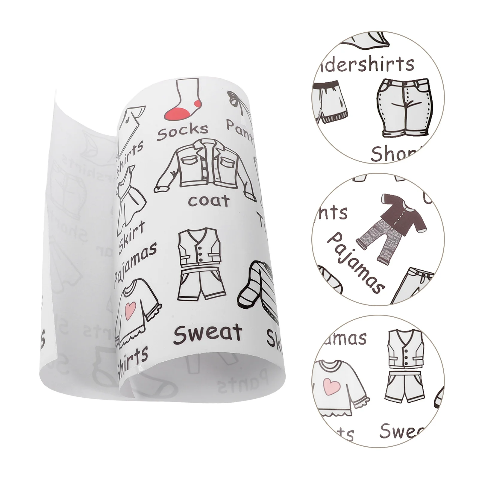 

2 Sheets Wardrobe Classification Stickers Cute Clothing Organization Labels for Kids Room Decorative Closet Sorting Solution