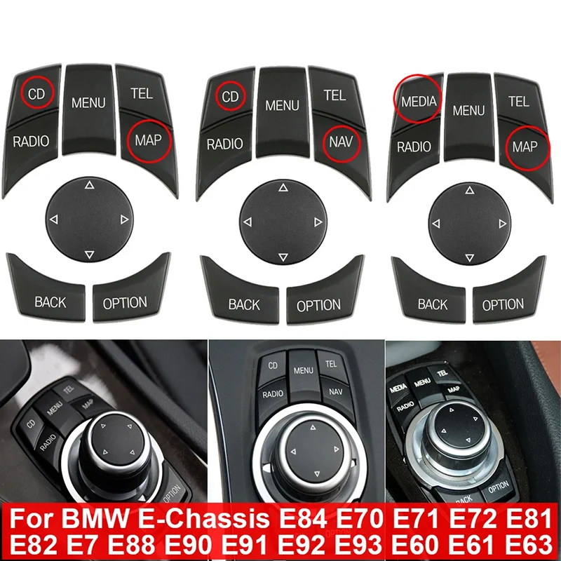 For BMW 1 2 3 4 5 6 7 X3 X4 X5 X6 F20 F22 F30 F34 F36 F10 F02 F06 F25 F15 Interior Car CIC IDrive Multimedia Control Buttons