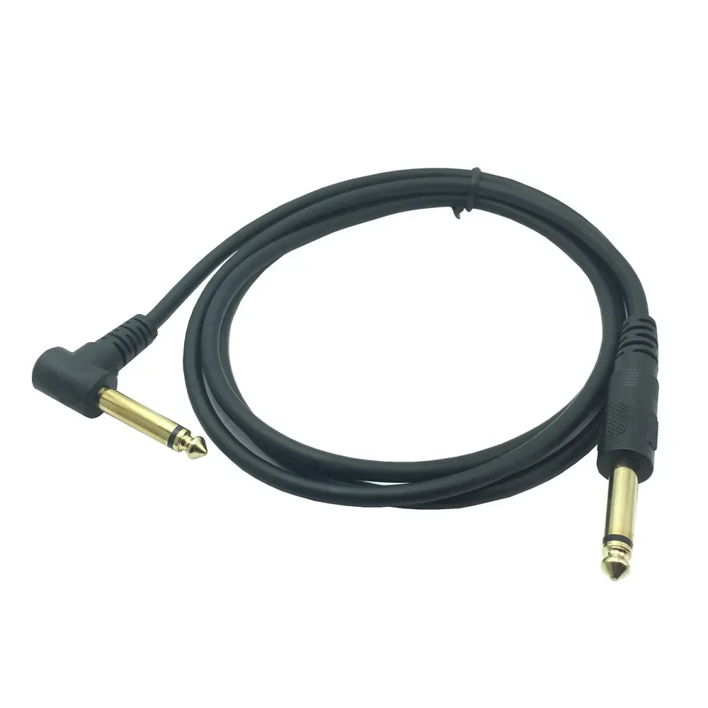 5FT 1/4 Inch Instrument Cable TS Guitar Cable Right Angle 6.35mm Male Jack Stereo Audio Electric Guitar Cord Bass AMP Cord 1.5M