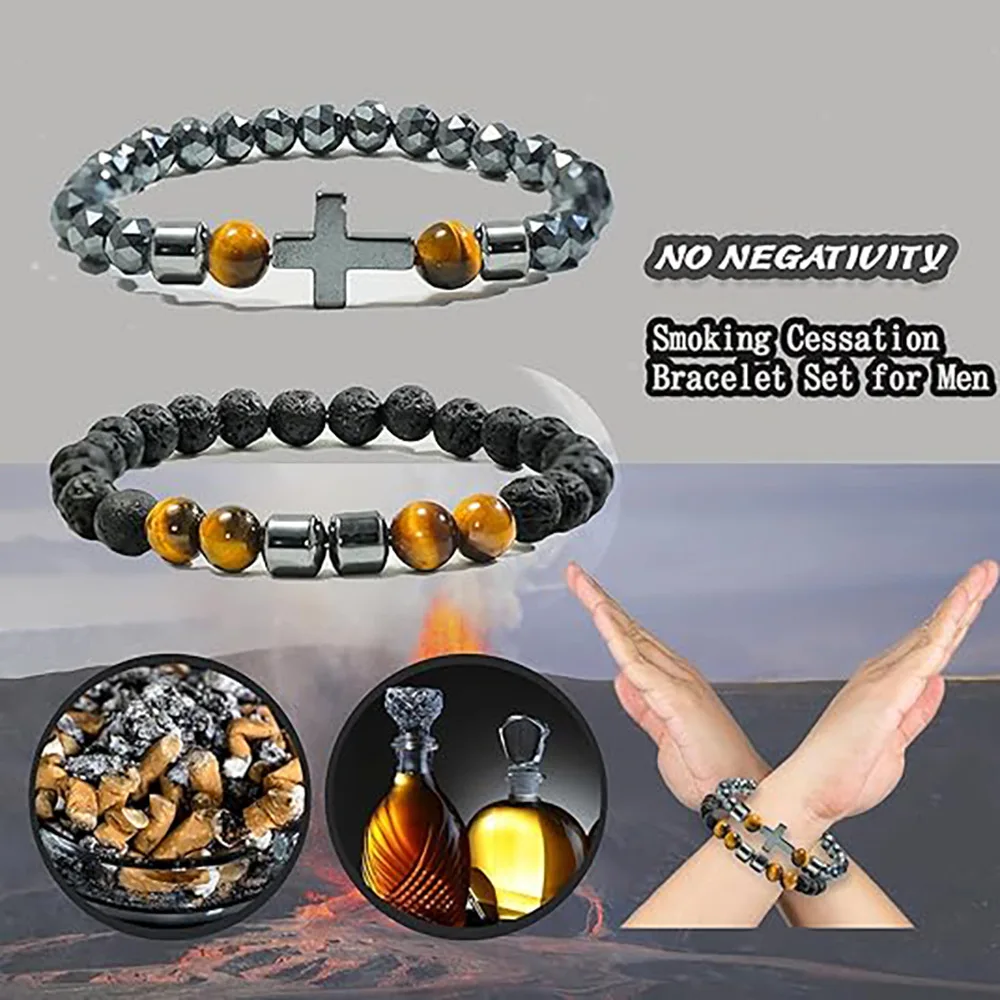 Magnet Turquoise Black Magnet Beaded Cross Bracelet Reduces Drinking Impulse Magnet Bracelet Jewelry