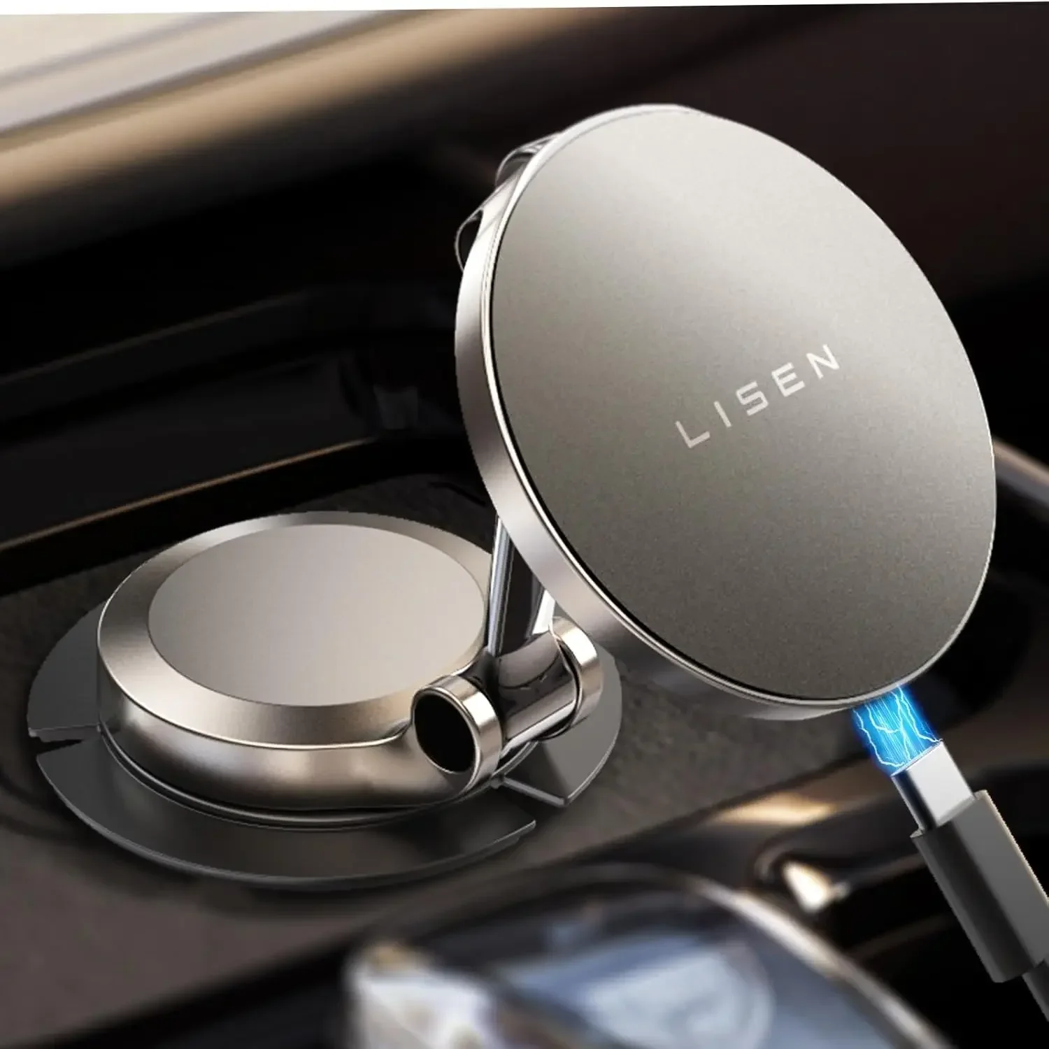 

LISEN 15W Fast Charging Magsafe Wireless Car Charger Dashboard Windshield Phone Mount for Car Fits iPhone 15 Pro Max 14 13