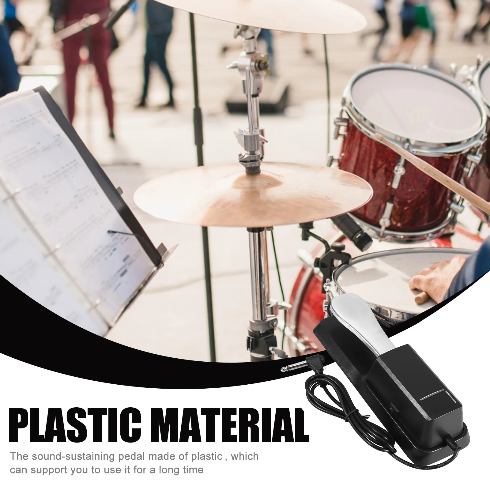 

Electric Piano Sustain Pedal Sturdy Plastic Keyboard Pedal Footswitch for Digital Piano Electronic Keyboard Damper Accessory