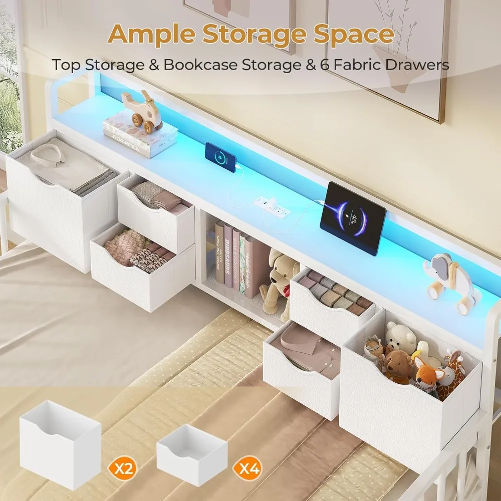 سرير نهاري مع دولاب، سرير نهاري مزدوج مع لوح رأسي للتخزين ومحطة شحن، سرير معدني مزدوج قابل للتعديل الارتفاع