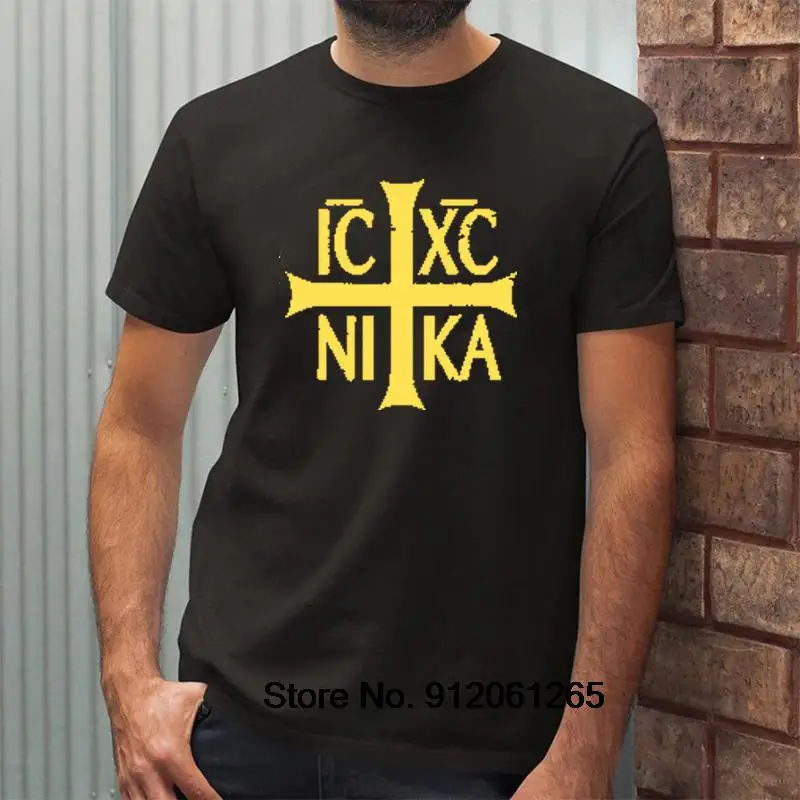 IC XC NIKA Christogram Graphic Man Tshirt Christian Orthodox Belief Tops Summer Cotton Harajuku T-shirt Fashion Casual Loose Tee