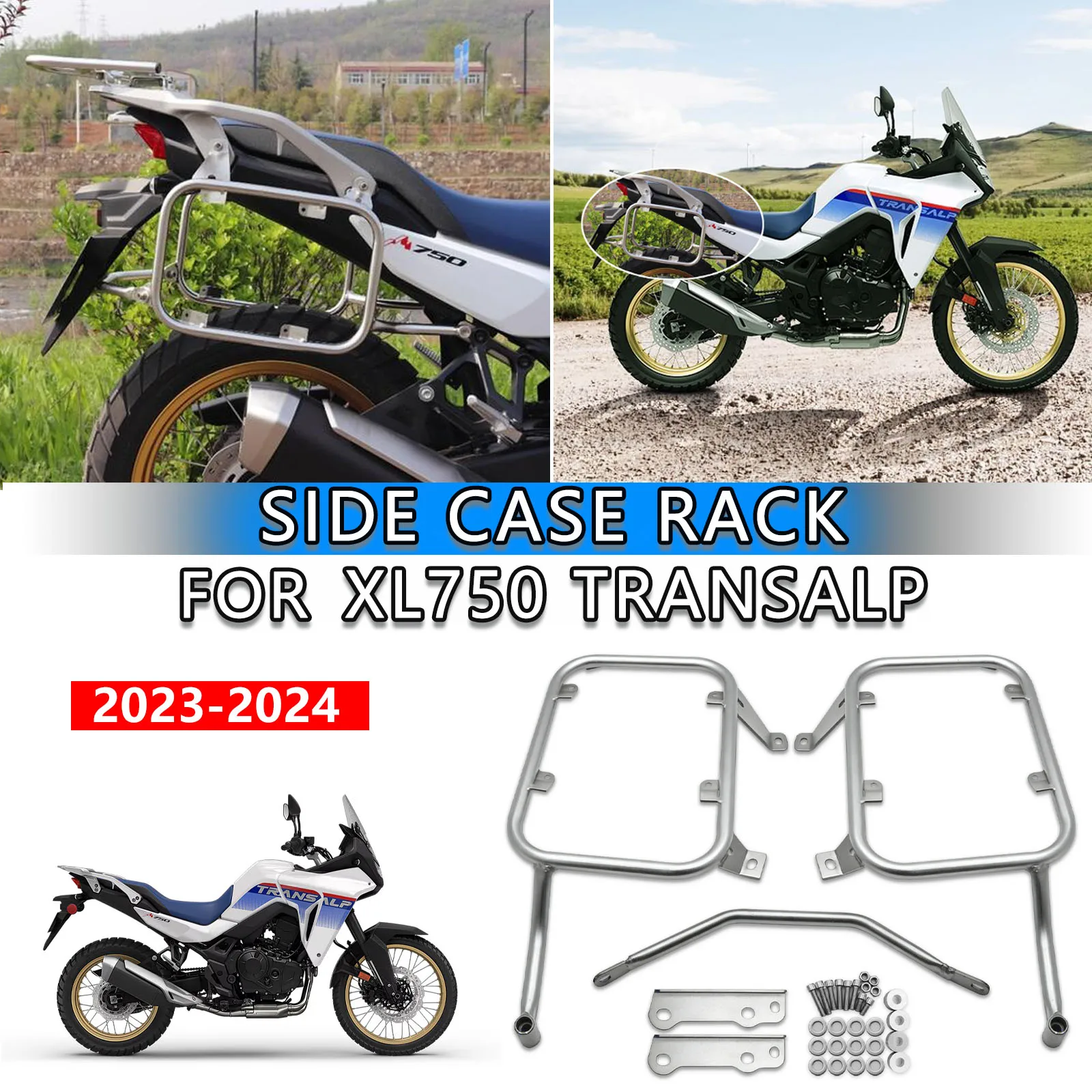 

For Honda transalp 750 XL750 2023-2024 Motorcycle Accessories Saddlebag Side Toolbox Bracket Top Case Luggage Pannier Rack