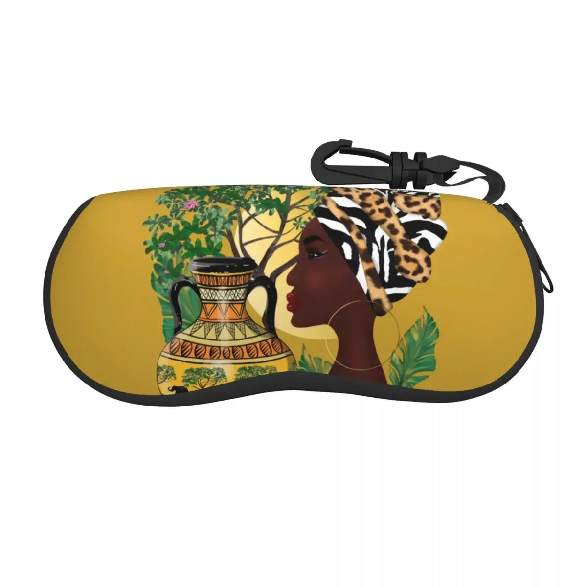 

Custom African Queen Art Shell Glasses Case Unisex Fashion Women Art Eyeglasses Case Sunglasses Protector Box