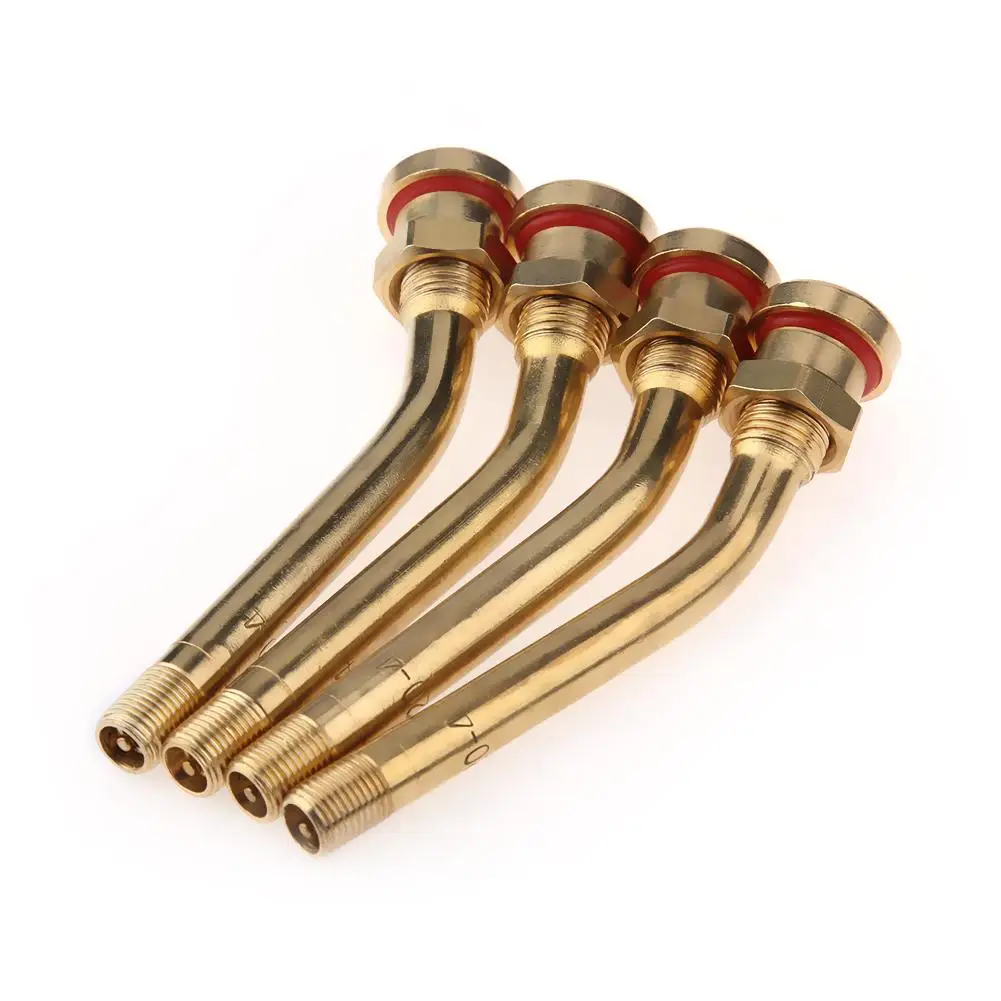 4pcs Brass Truck Tire Valve Stems for V3.20.4 9.7mm Hole Aluminum Wheel Rim