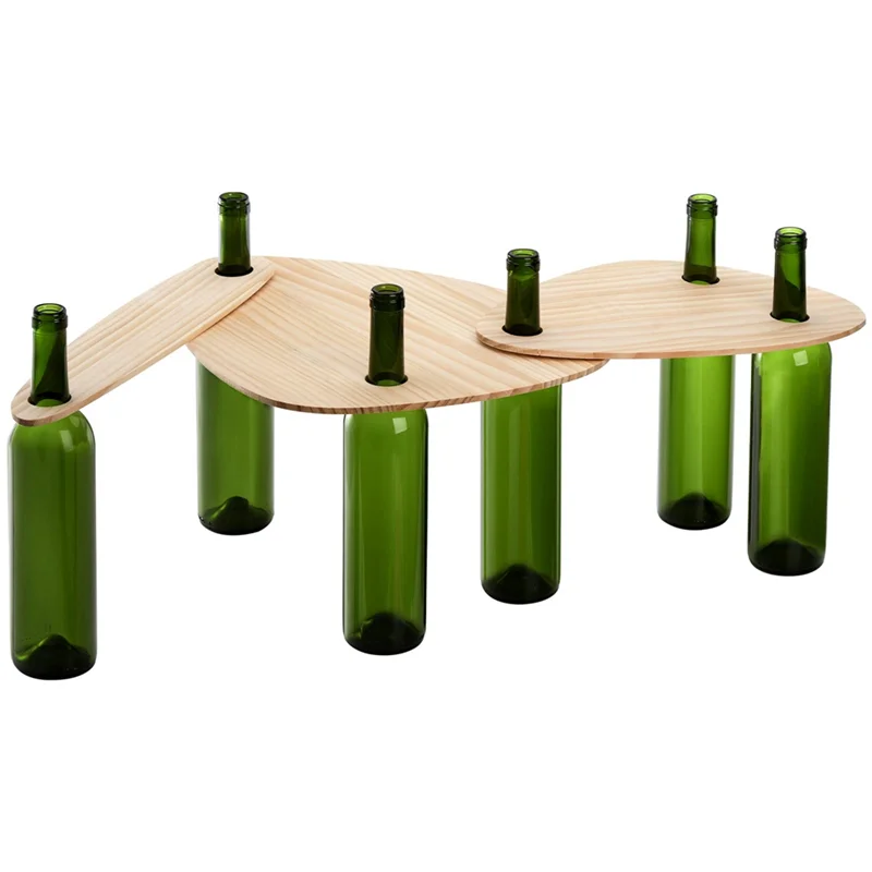 ABSS-3PCS زجاجة النبيذ توبر صينية تقديم خشبية توبر Charcuterie شقة تخدم مجلس الخشب