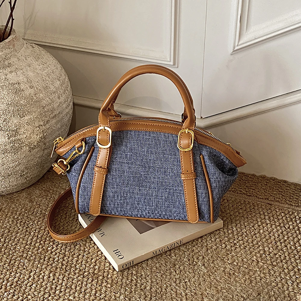Korean Delicate Crossbody Bag High Grade Vintage Patchwork Zipper Handbags Daily Elegant All-Match Versatile One Shoulder Bags