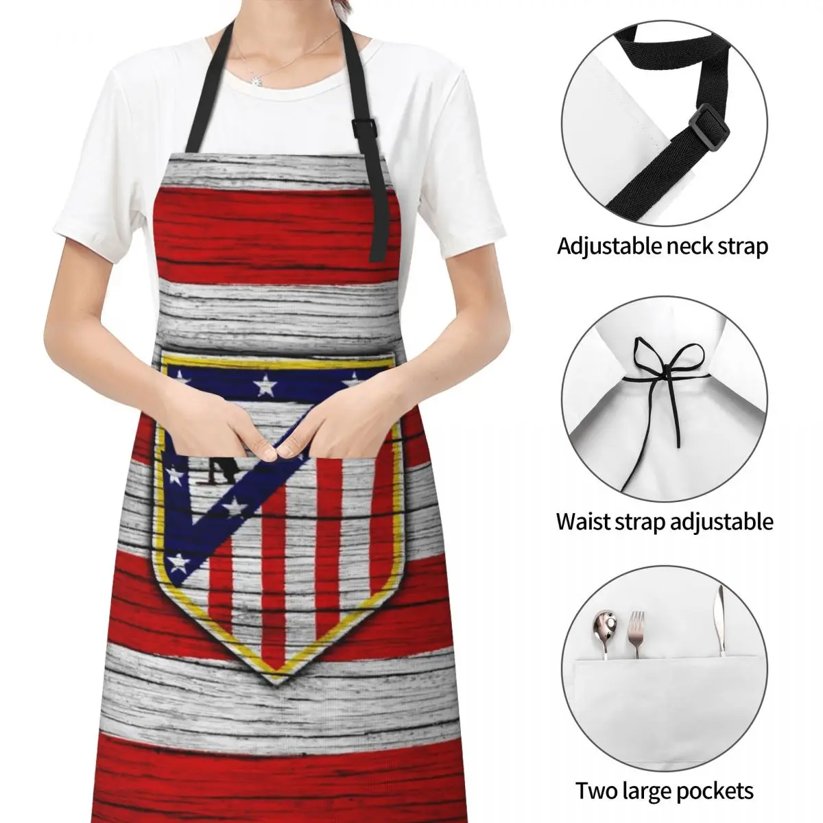 Atlético de Madrid Apron Beauty Womens Dresses chef for man Household Items Useful Apron