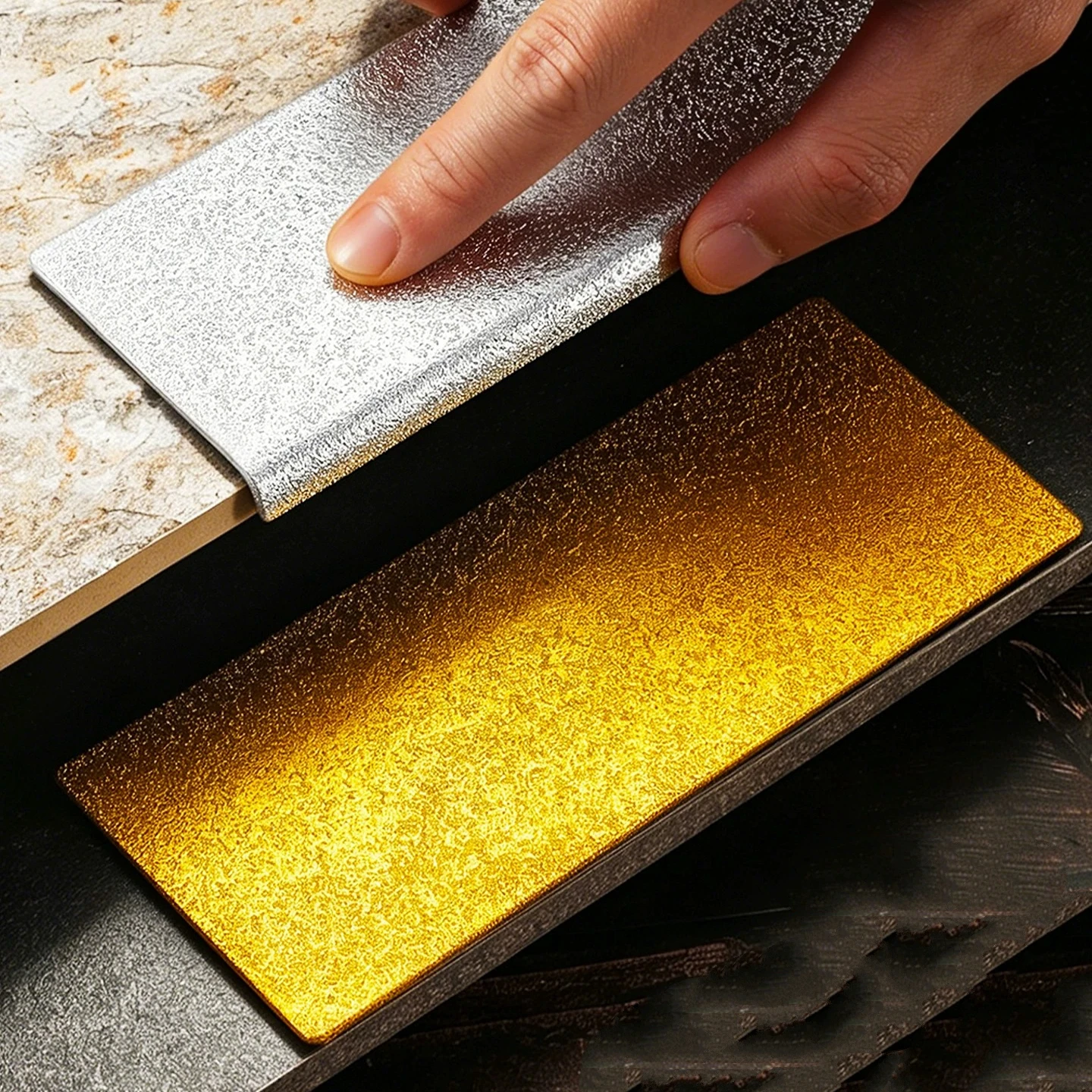 Tile Sanding Paddle,Double Side Grits Hand Polishing Pad 100 Grits,Metal Diamond Sanding Block for Ceramics,Glass,Marble,Granite