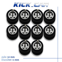 D Series 1/64 Wheels Rubber Tires Spoke 5 Sets Detail-up Modified Kit for 1:64 Hotwheels Model Car Toy Wheel Kit 4pc/bag