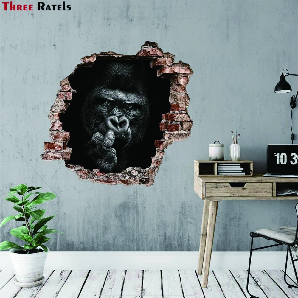 Three Ratels WF62  Tiger Wall Sticker For Kids Room Bedroom Home Decoration Removable Stickers Beautify Decor Animal Wallpaper