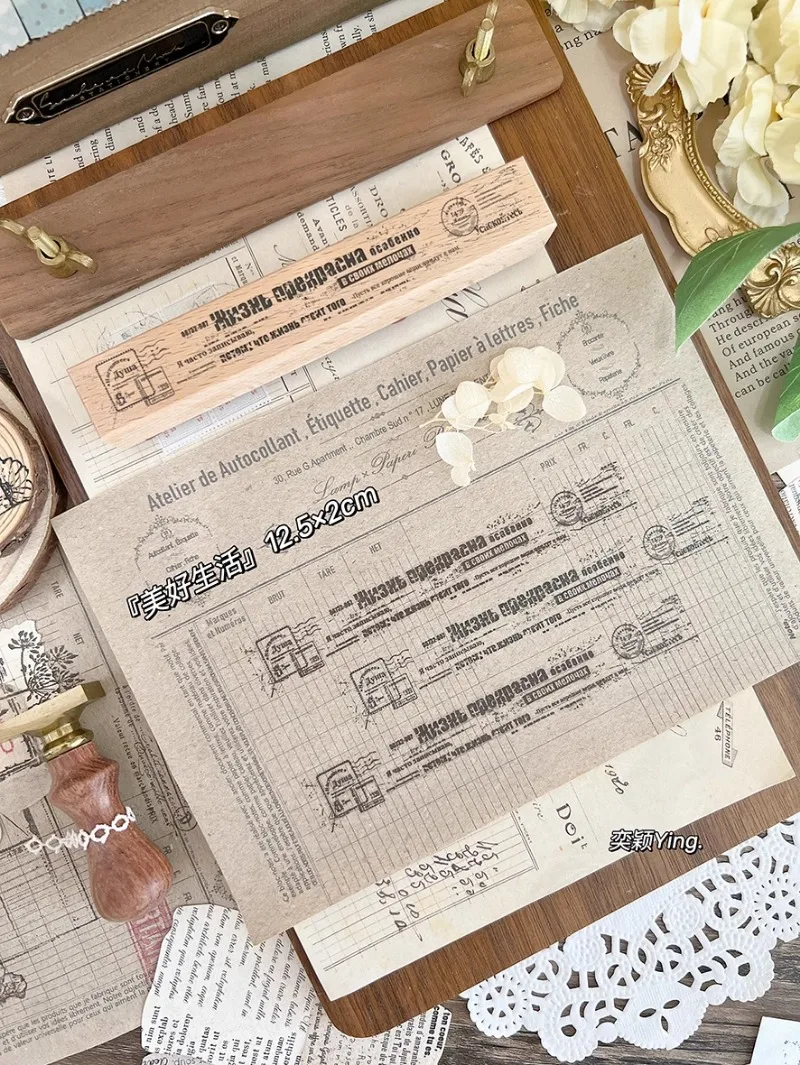 Vintage angielski rosyjski tło Woodern pieczęć gumowa DIY na materiały rzemieślnicze Scrapbooking tworzenie kartek dekoracja do albumu na zdjęcia