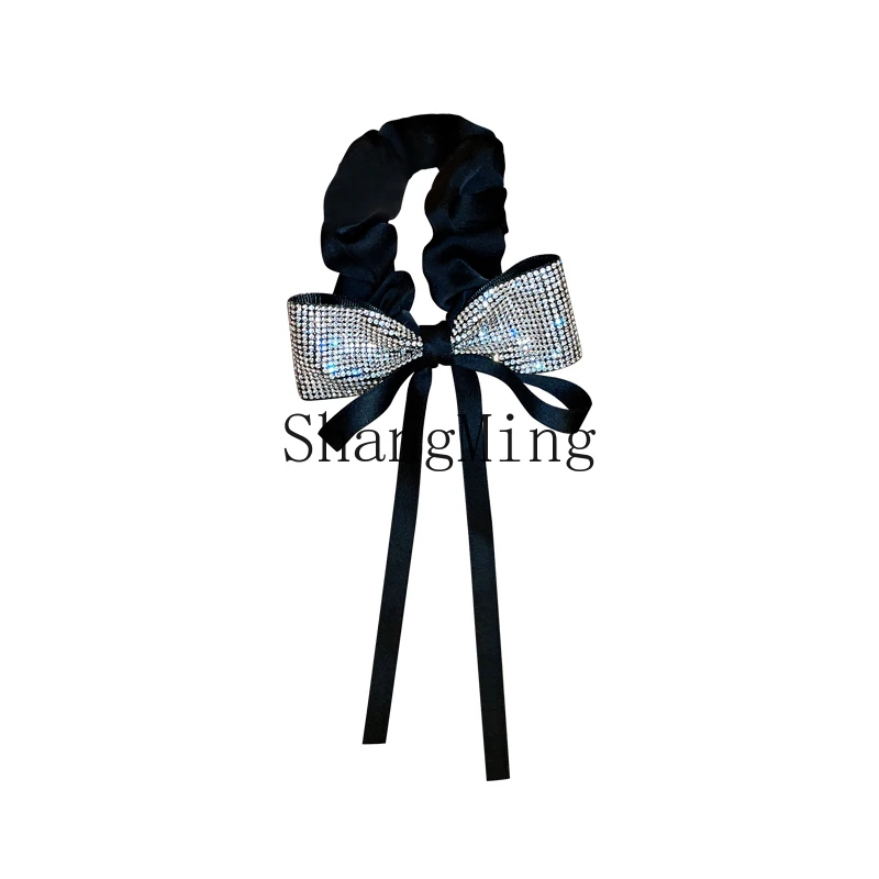 

ZYH retro temperament bow crystal headrope full diamond hair band female hair rope