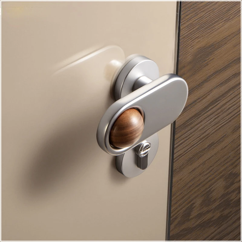 walnut door handle high standard simple zinc alloy door handle lock