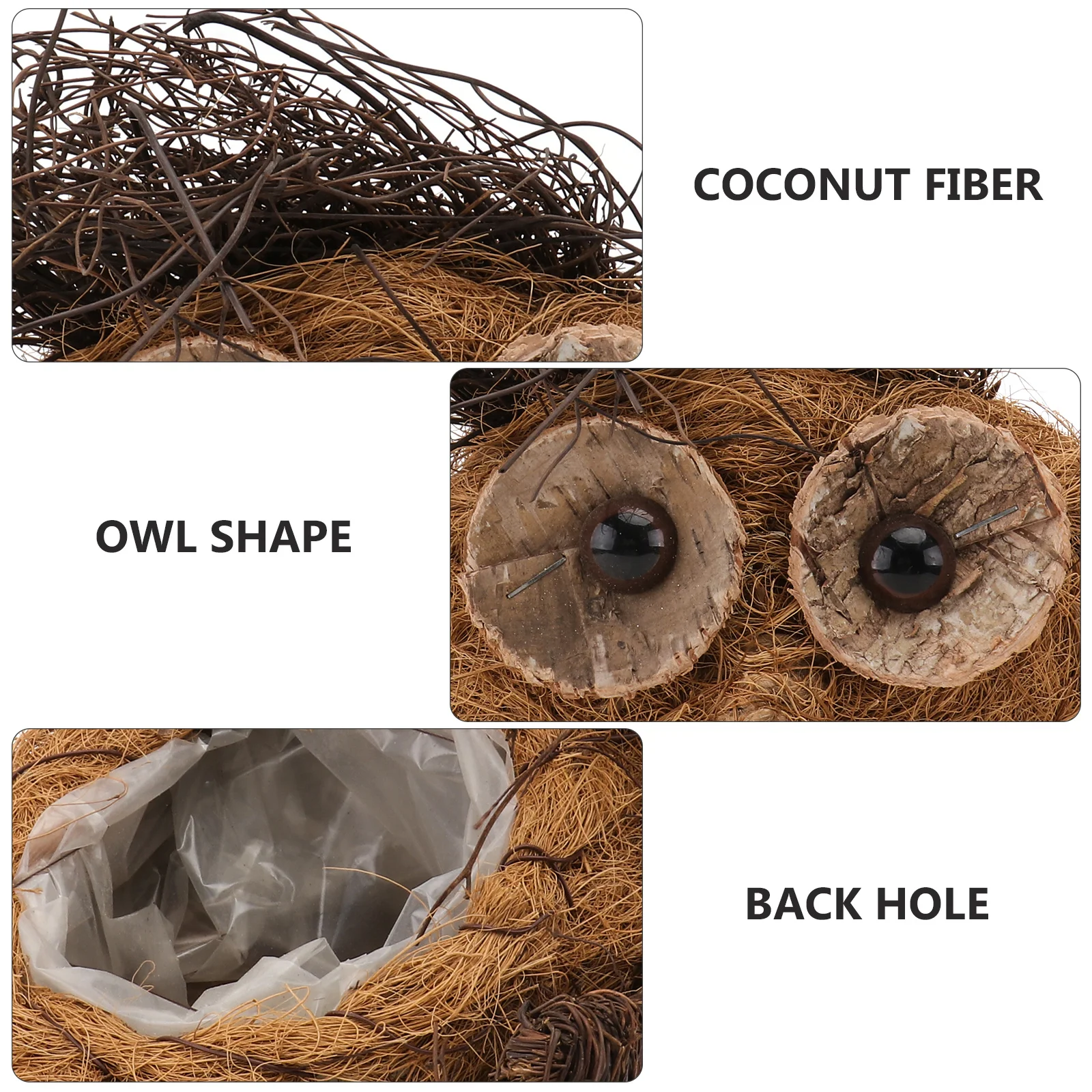 

1Pcs Artistic Owl Design Flower Basket Functional Decorative Storage Basket Brown Decor Craft Accessory