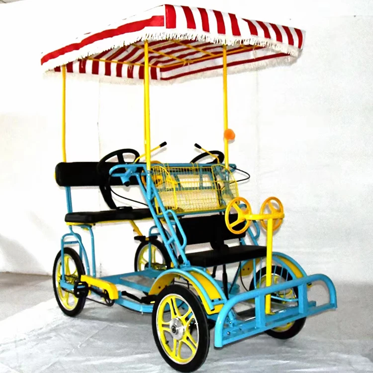 

Двухрядные сиденья, стальной тандем, 4-местный велосипед, экскурсионные велосипеды в парке