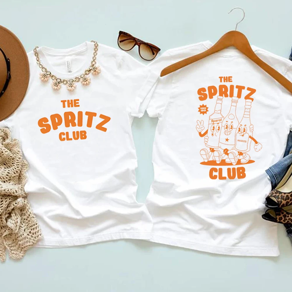 Aperol Spritz Club Unisex T Shirt Cocktail Espresso Martini Retro Shirts Aesthetic Wine Shirt Y2K Trendy Short Sleeves Tee Top