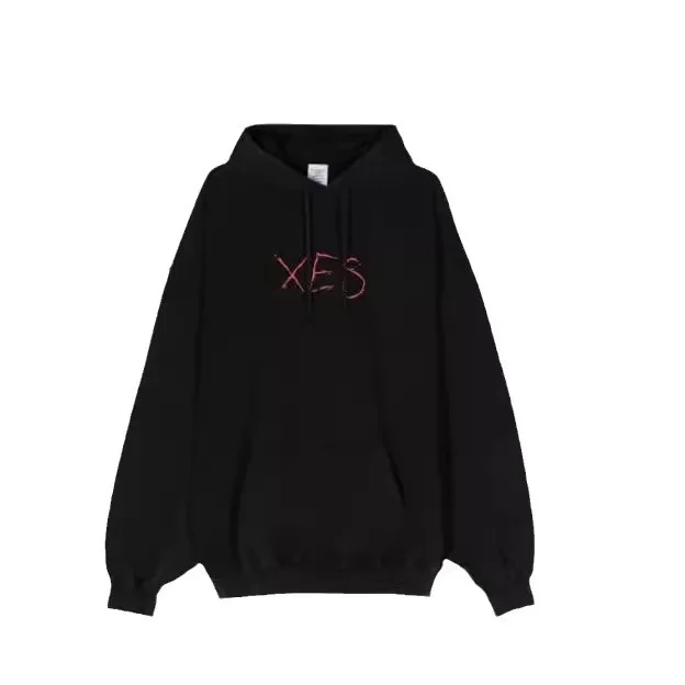 VTM wash do old letters retro high street stereo hoodie men and women couples loose OS hoodie trend