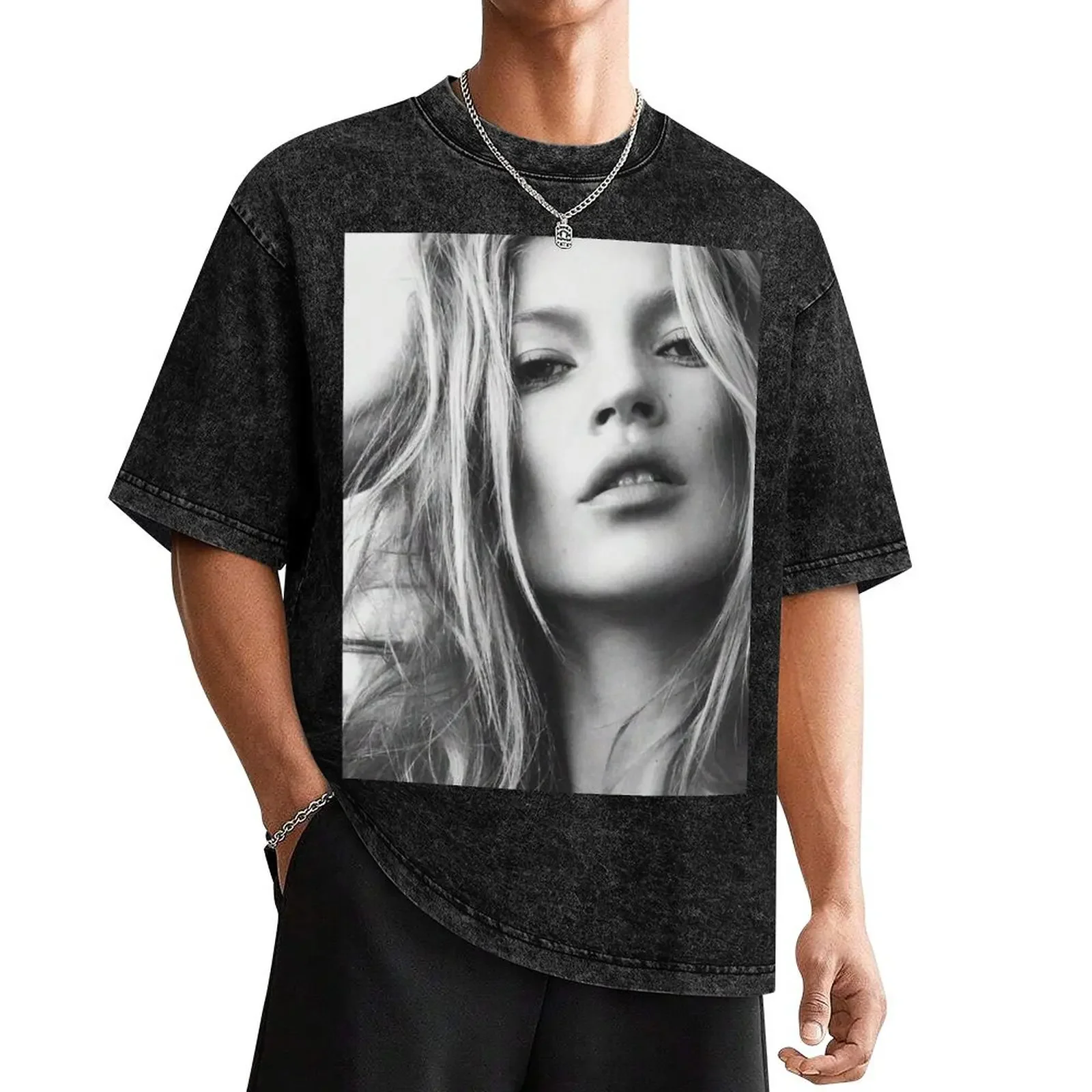 Kate, British Top Model digitally enhanced photo with halftone pattern effect T-Shirt blanks graphic t shirts t shirts for men