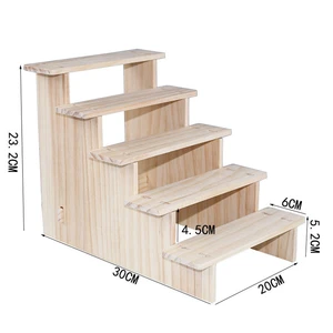 Exhibición de madera ascendente de madera de madera soporte para figuras de postres conuTertop joyería exhibición de chalecos figuras de dulces buffets buffets 10 mejores estantes de figuras de ventas - №8