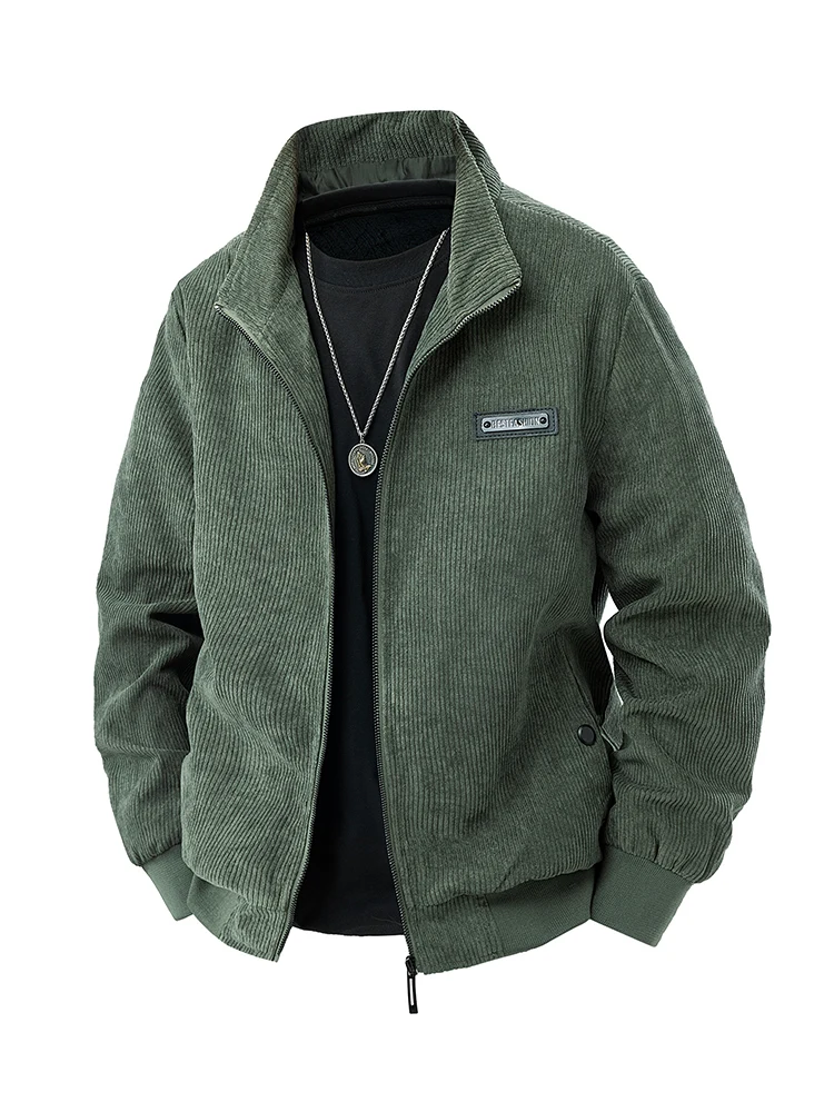 

Men's Casual Sle Loose Fit Jaet Lightweight Corduroy Spring Autumn Summer Thin New Arrival Faion Brand Polyester Fiber