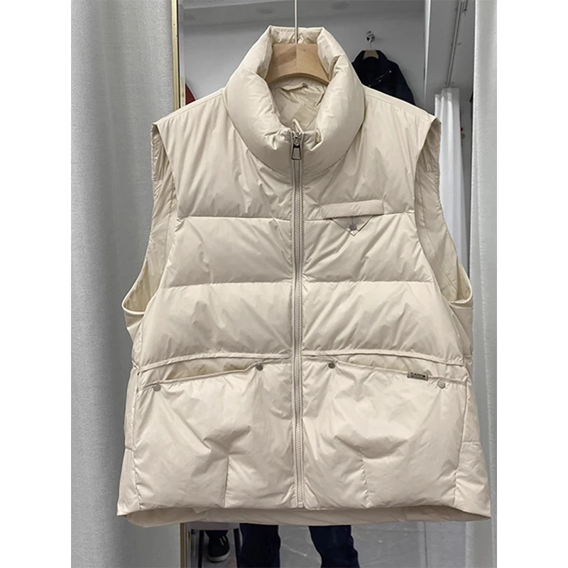 

plus Size 300 Pounds Thickened Cotton Jacket Women's Casual Sleeveless Stand Collar Vest Autumn Winter plus Size Fashion