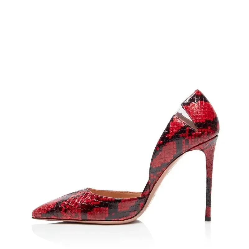 

Women's Shoes European Grand Prix Tip In Her Red Serpentine Thin Heeled Nv Dan Xie High Heels