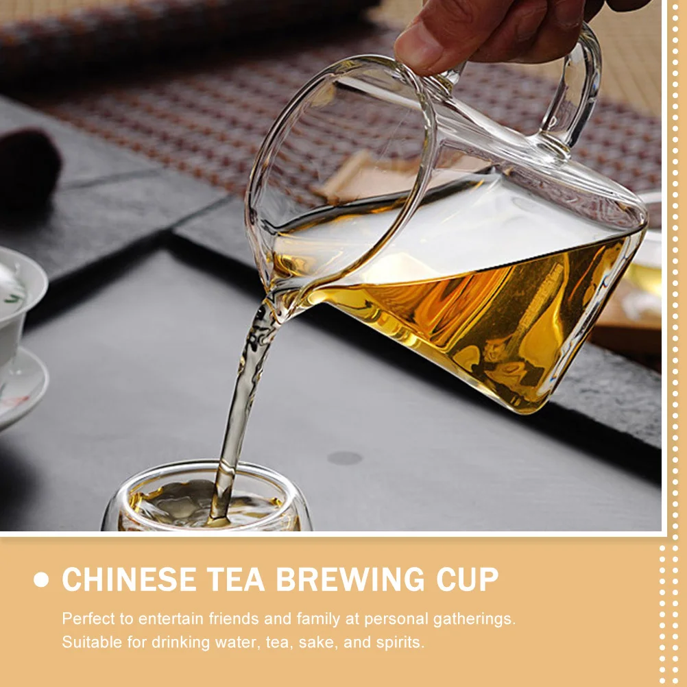 

Transparent Glass Tea Cup with Side Handle Elegant Chinese Tea Brewing Cup for Home Party Teaware Gift Idea Teaware