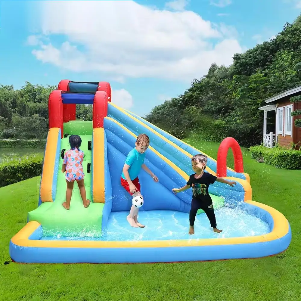 Hot selling jumping inflatable game inflatable bounce house with slide for outdoor children use free shipping