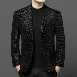 Designer High-End Slim Fit Blazers For Men Sheepskin Leather 5XL Winter Quality Soft Comfortable Suits Easy Care Terno Masculino