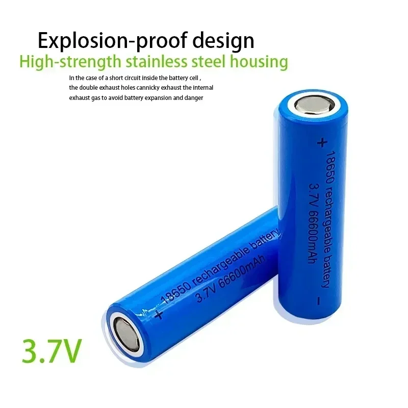 2024 new Hot Selling 3.7V 18650 Lithium Battery, Large Capacity 66600mah Flashlight, Rechargeable Battery, Toy/screwdriver