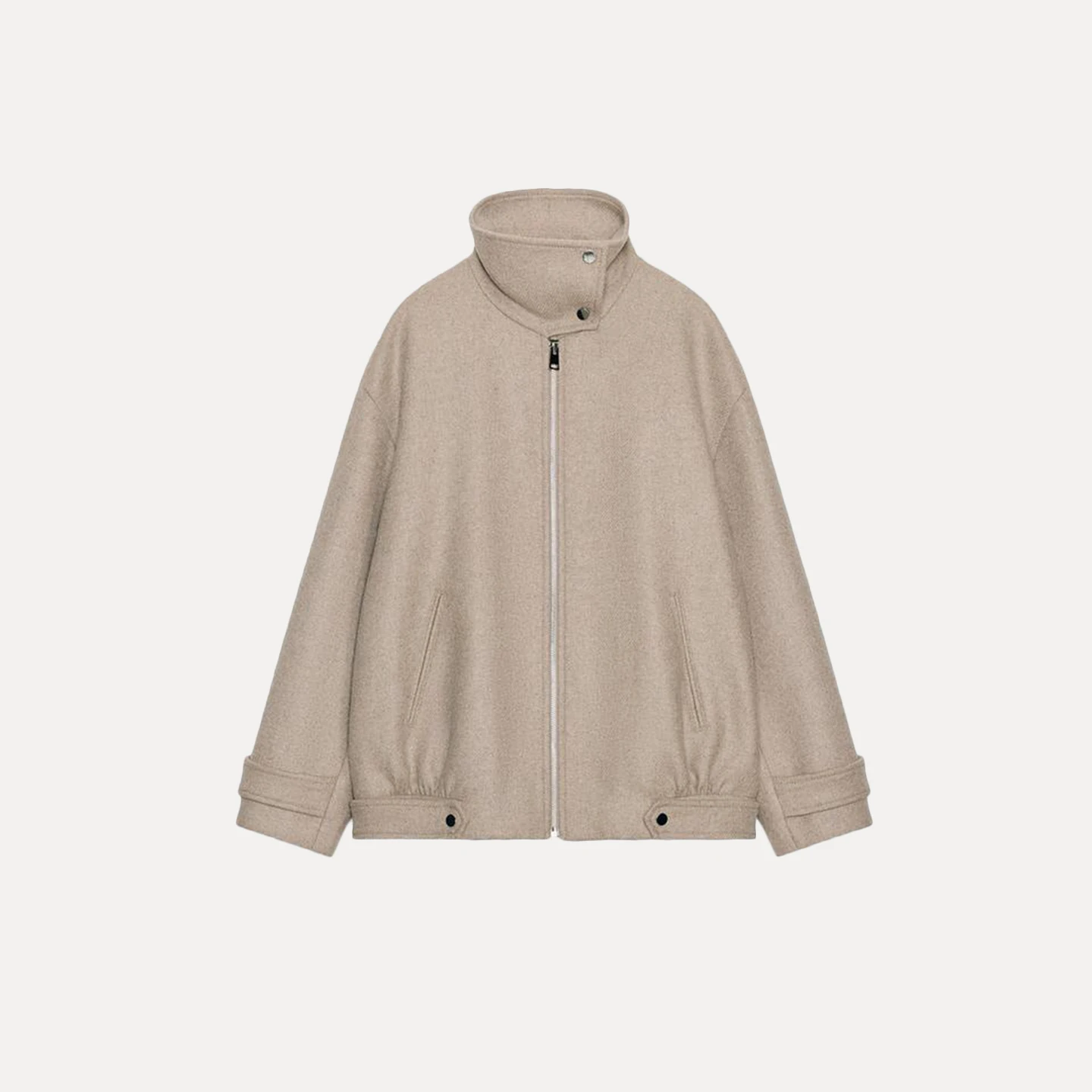 Chaqueta de Piloto para Mujer Z, Cuello Alto, Estilo Simple, Prenda Exterior de Moda, Manga Larga, Cierre de Cremallera,...