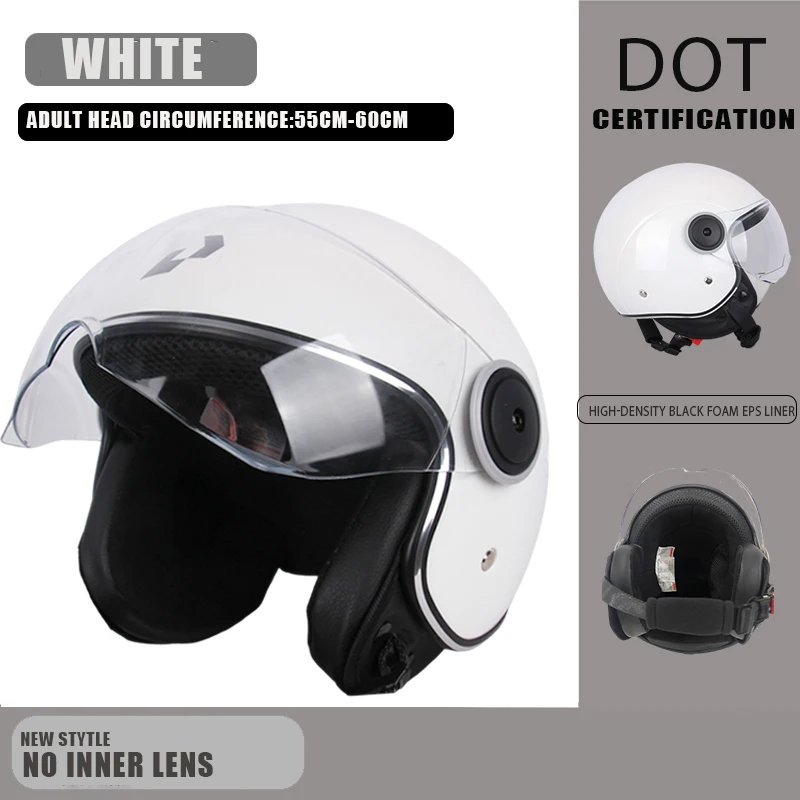 DOT gecertificeerde vintage open helm motorfiets open helm retro 3/4 helm cruise casco casque moto heren dames