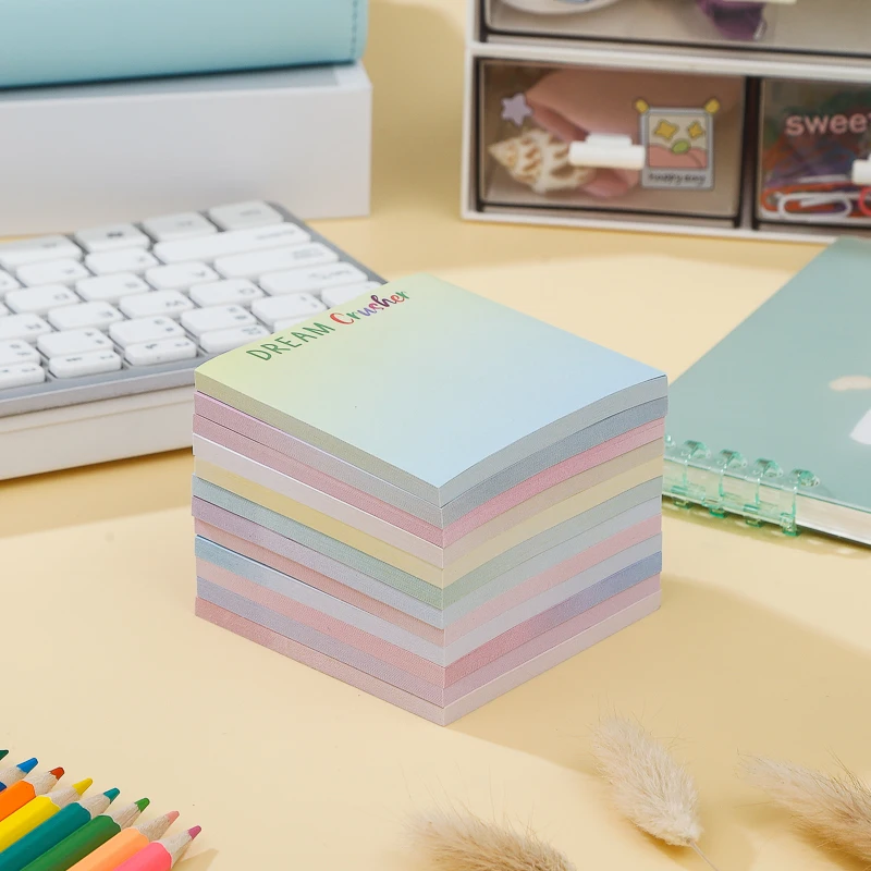 لوحة مذكرات ورقية متدرجة قوس قزح ، مذكرة لاصقة ، قائمة مهام رسالة ، لوازم مدرسية ، أدوات مكتبية ، بيع بالجملة ، 12: 50 لكل مجموعة