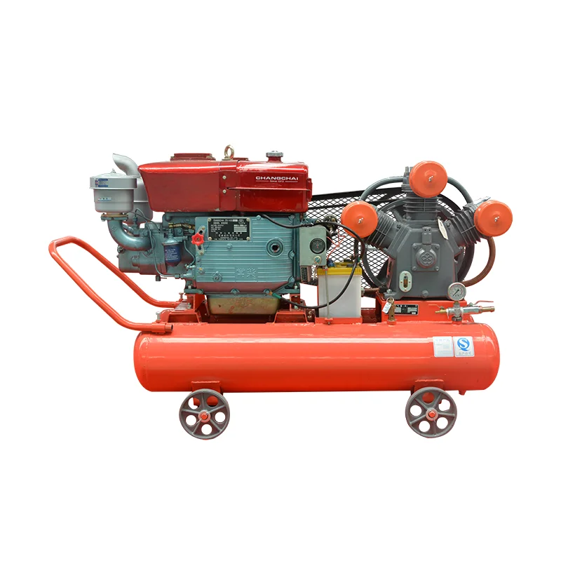 Rock Drilling Special Mobile Screw Air Compressor 3.5m/min 7Bar 230L Oil-less Lubrication Air Cooled Portable Unit Engine