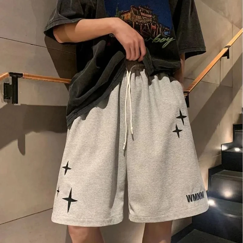 Shorts Star Print Cotton Joggers For Women Summer Shorts High Waist Wide Leg Sweatpants Harajuku y2k Sport Running Loose Shorts