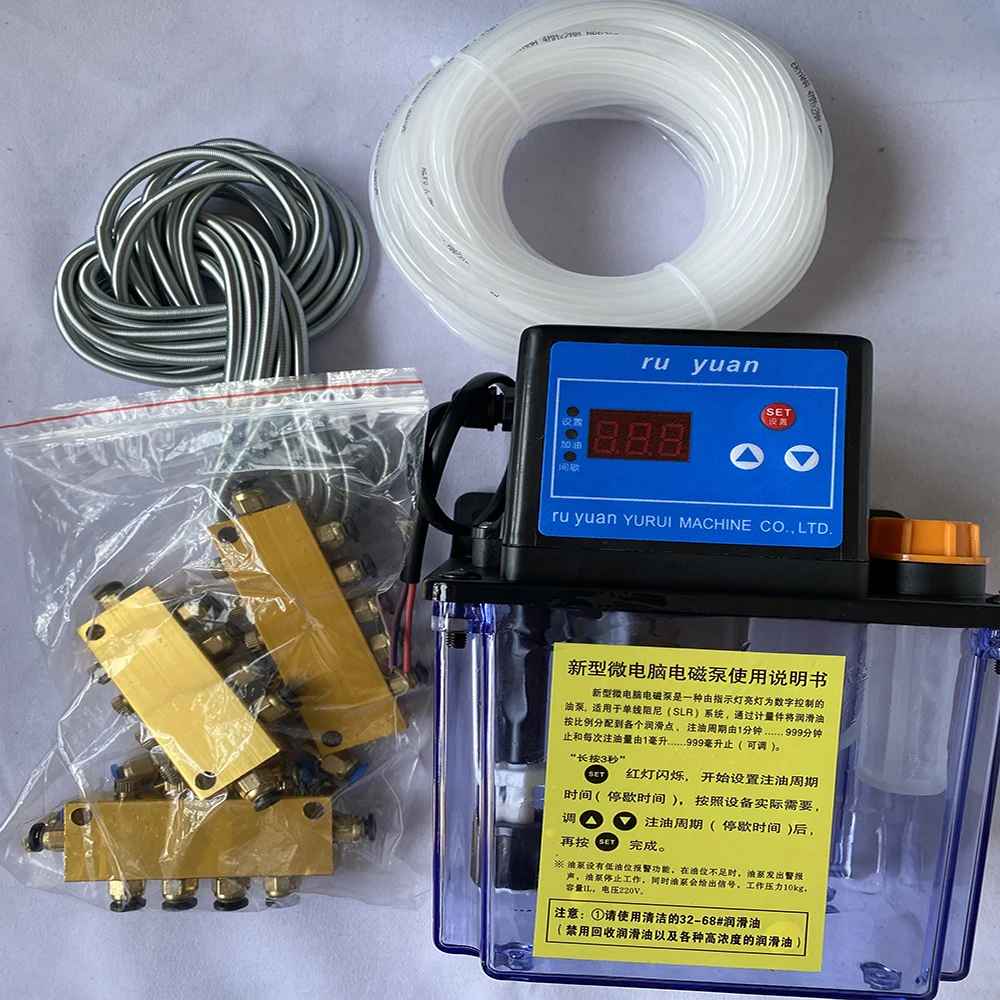 1L Bơm Dầu Cho CNC Phần Thanh Trượt/Đường Ray/Bóng Vít Điện Từ Bôi Trơn Bơm