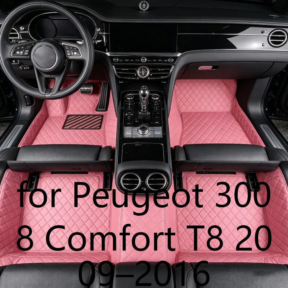 Tapis de sol de voiture sur mesure pour Peugeot 3008 Comfort T8 2009-2016, 5 places, imperméables, antidérapants, résistants aux taches, durables, en cuir, faciles à nettoyer, couverture complète, accessoires de remplacement pour l'intérieur de la voiture, 7420
