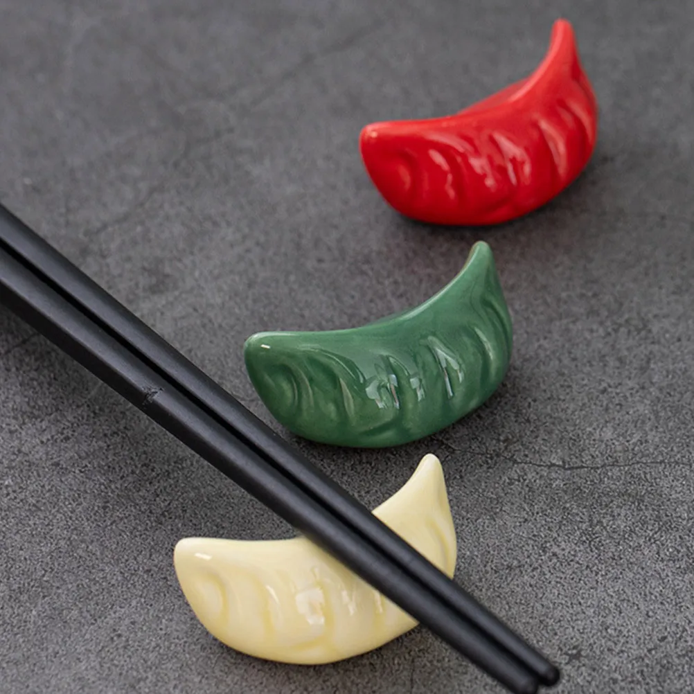

5Pcs Dumpling Shape Ceramic Chopstick Rest Spoon Fork Holder Kitchen Table Cutlery Stand Cute Chopstick Rests Spoon Fork Rest