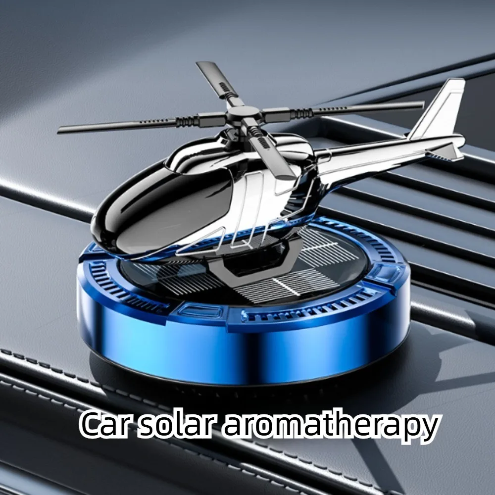 1PC Car Solar Powered Aromatherapy Deodorize MINI Ornament Helicopter Aircraft Car Decor Perfume Diffuser Interior Accessories