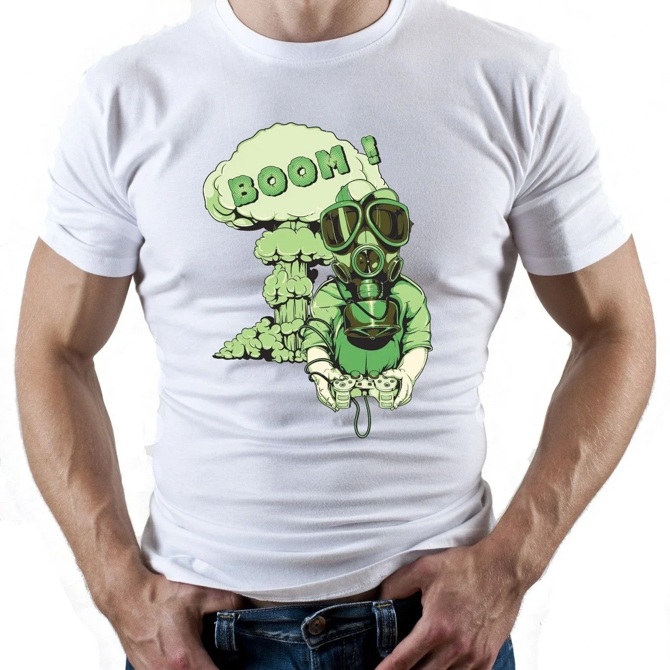 Gamer Radiation Gas Mask Apocalypse T Shirt. New 100% Cotton Short Sleeve O-Neck T-shirt Casual Mens Top