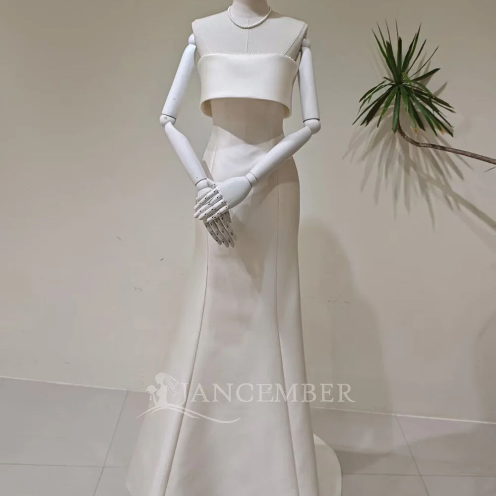 Surprise Price Wedding Dresses For Bride 2026 Lace Up Back Strapless Satin Sleeveless Mermaid Customized robe de mariée