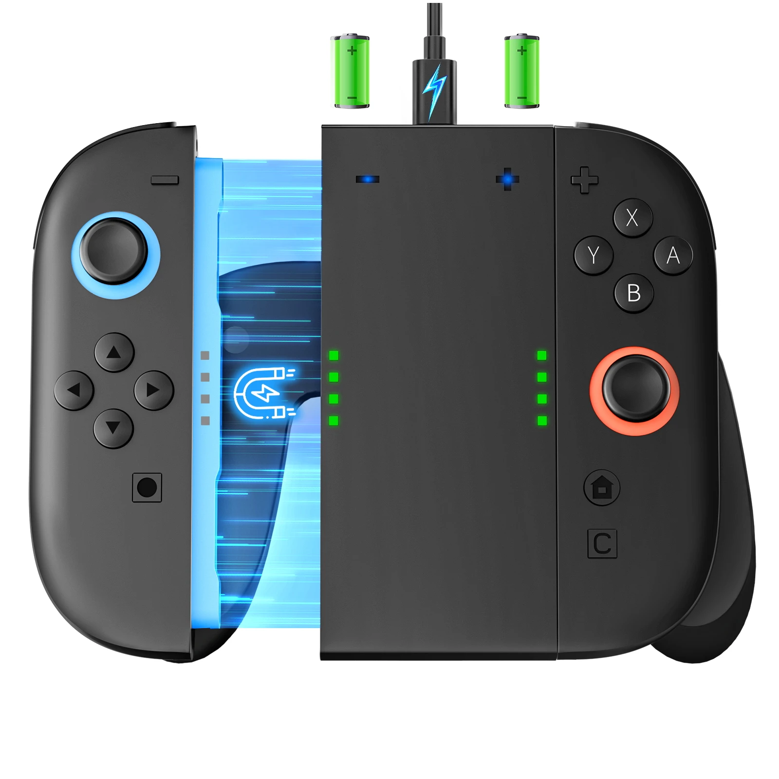 

2000mah Joy-Con Charging Grip Compatible with 2025 Nintendo Switch 2, Play While Charging, Switch 2 Console controller grips